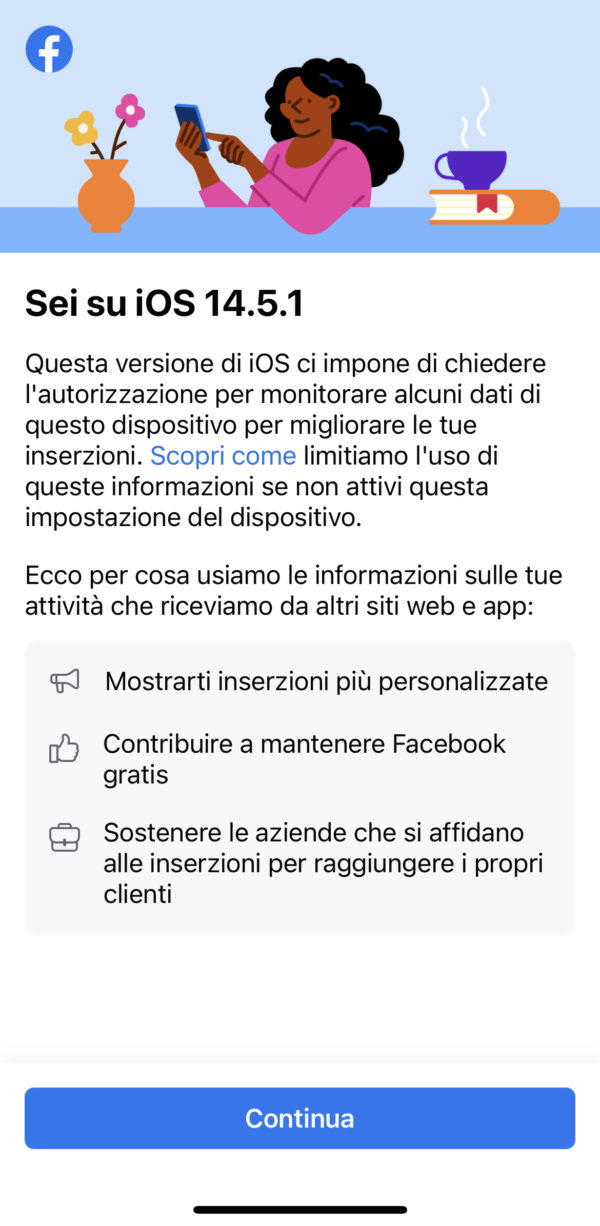 Facebook e iOS 14.5.1
