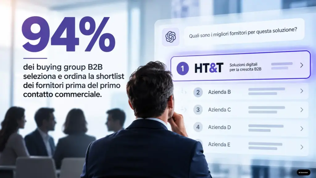 Infografica sul ruolo dell'intelligenza artificiale nella selezione dei fornitori B2B